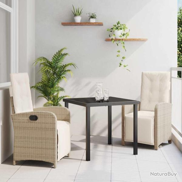 Ensemble de salle � manger pour jardin 3 pcs Beige polyrotin
