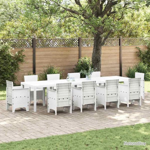 Table de Jardin Blanc 350 x 100 x 74 cm polyrotin