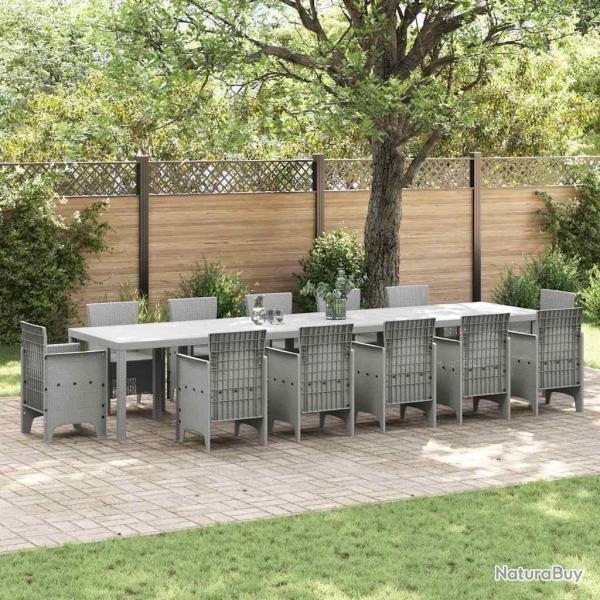 Table de Jardin Gris clair 400 x 100 x 73 cm polyrotin