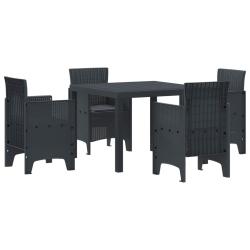 Ensemble de salle &agrave; manger pour jardin 5 pcs Anthracite