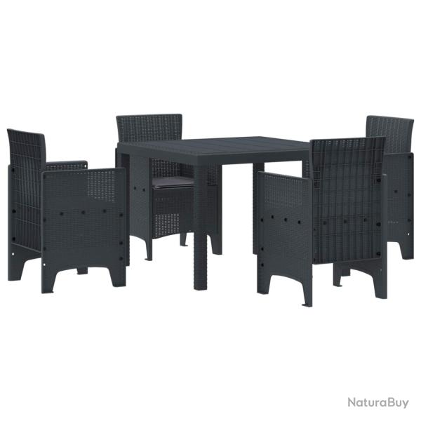 Ensemble de salle � manger pour jardin 5 pcs Anthracite