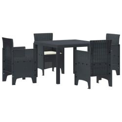 Ensemble de salle &agrave; manger pour jardin 5 pcs Anthracite