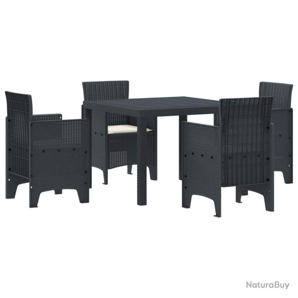 Ensemble de salle � manger pour jardin 5 pcs Anthracite