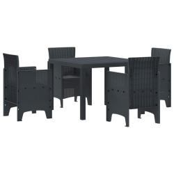 Ensemble de salle &agrave; manger pour jardin 5 pcs Anthracite