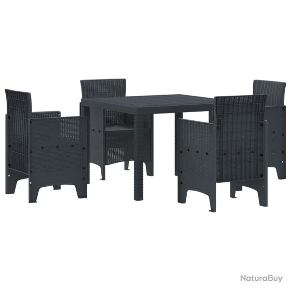 Ensemble de salle � manger pour jardin 5 pcs Anthracite