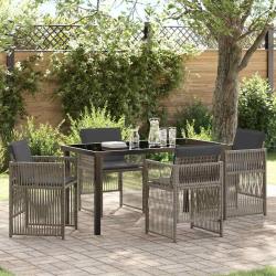 Ensemble de salle &agrave; manger pour jardin 5 pcs Gris