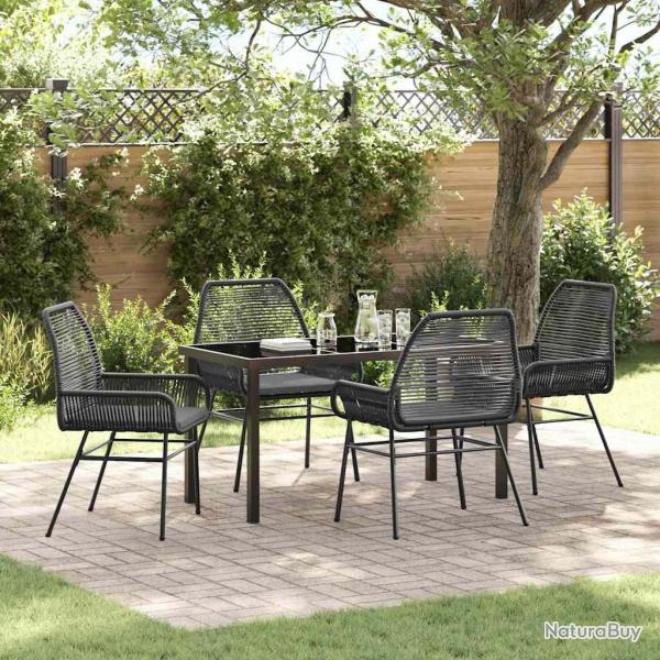 Ensemble de salle � manger pour jardin 5 pcs Noir polyrotin