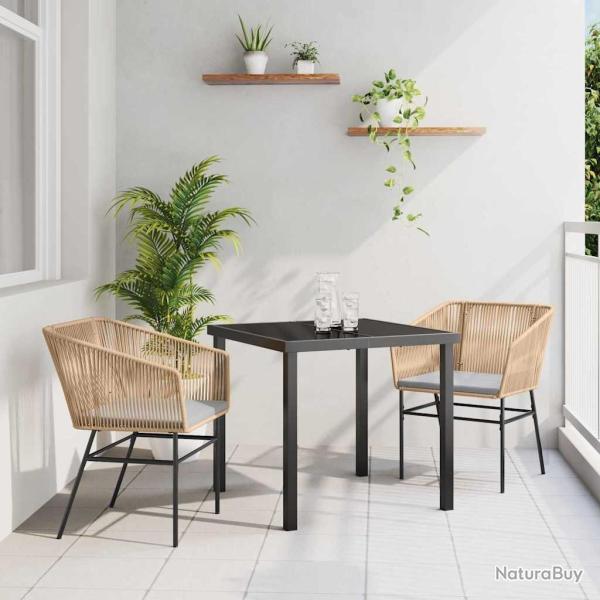 Ensemble de salle � manger pour jardin 3 pcs Marron