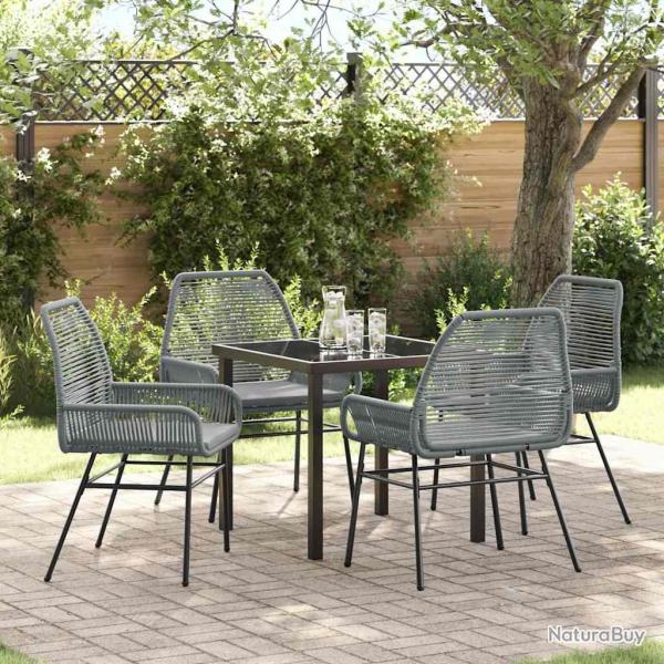 Ensemble de salle � manger pour jardin 5 pcs Gris polyrotin