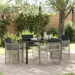 Ensemble de salle &agrave; manger pour jardin 5 pcs Gris clair