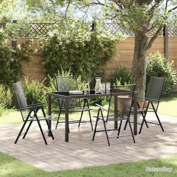 Ensemble de salle � manger pour jardin 5 pcs Anthracite