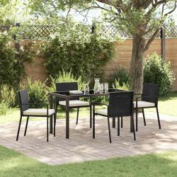 Ensemble de salle &agrave; manger pour jardin 5 pcs Noir