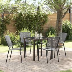 Ensemble de salle &agrave; manger pour jardin 5 pcs Anthracite