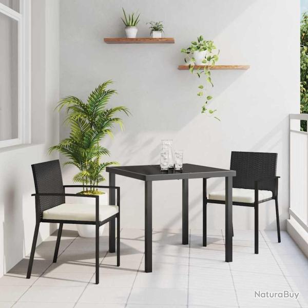 Ensemble de salle � manger pour jardin 3 pcs Noir