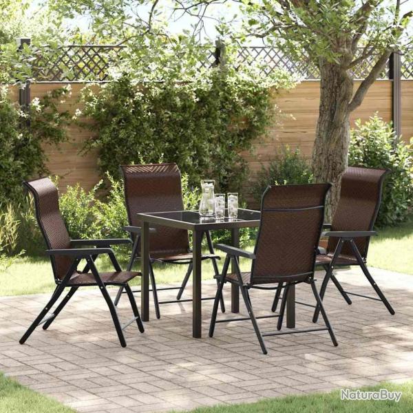 Ensemble de salle � manger pour jardin 5 pcs Marron