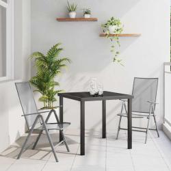 Ensemble de salle &agrave; manger pour jardin 3 pcs Anthracite