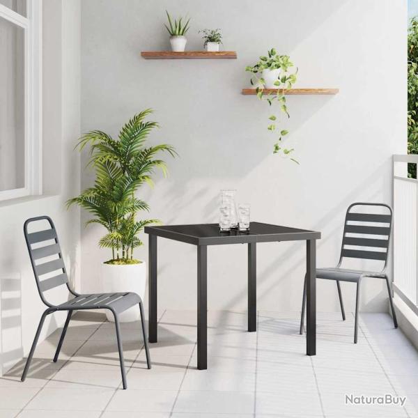 Ensemble de salle � manger pour jardin 3 pcs Anthracite
