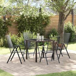 Ensemble de salle &agrave; manger pour jardin 5 pcs Anthracite