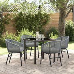 Ensemble de salle &agrave; manger pour jardin 5 pcs Anthracite
