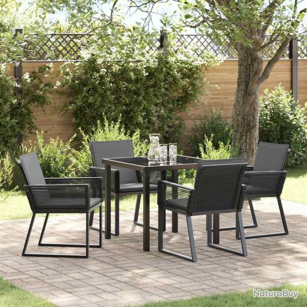 Ensemble de salle � manger pour jardin 5 pcs Noir