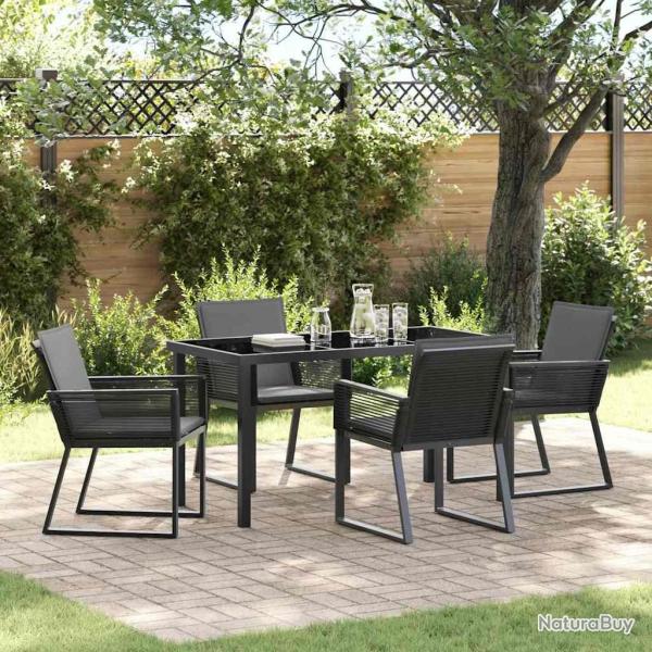 Ensemble de salle � manger pour jardin 5 pcs Noir