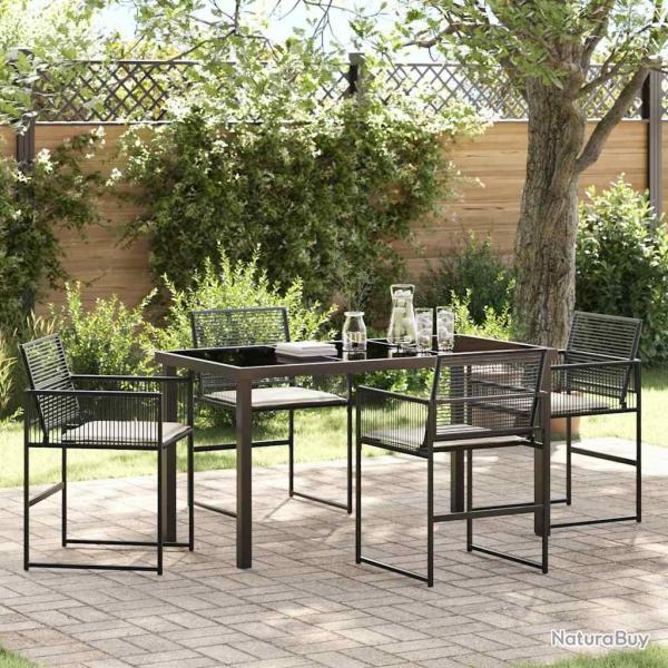 Ensemble de salle � manger pour jardin 5 pcs Noir