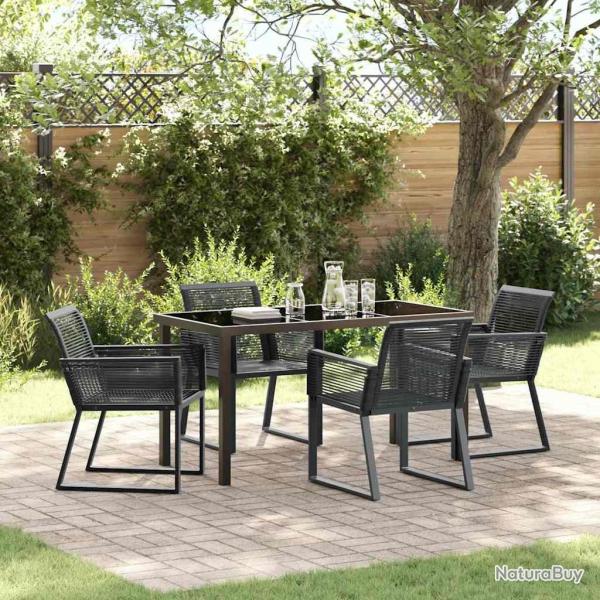 Ensemble de salle � manger pour jardin 5 pcs Noir
