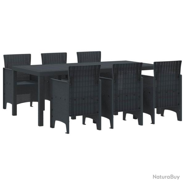 Ensemble de salle � manger pour jardin 7 pcs Anthracite