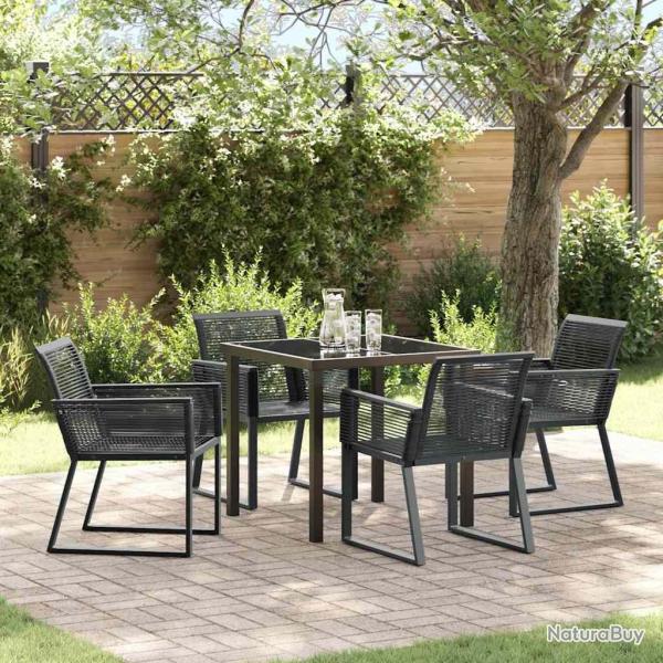Ensemble de salle � manger pour jardin 5 pcs Noir