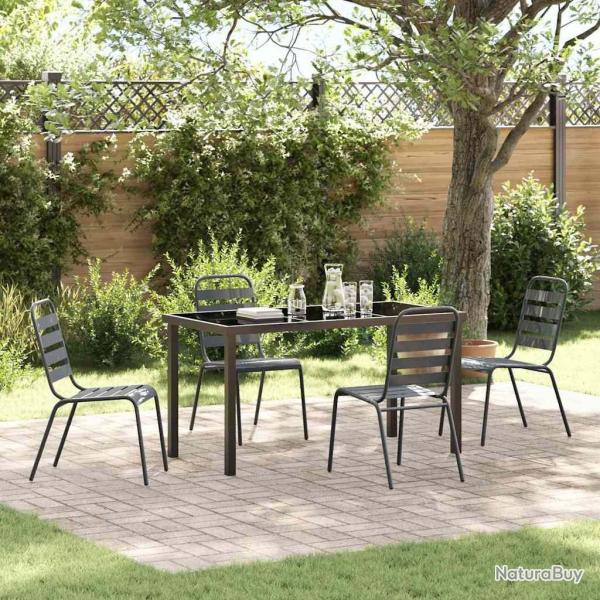 Ensemble de salle � manger pour jardin 5 pcs Anthracite