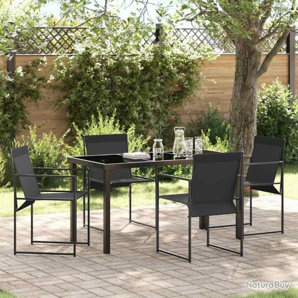 Ensemble de salle � manger pour jardin 5 pcs Noir