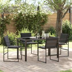 Ensemble de salle &agrave; manger pour jardin 5 pcs Noir