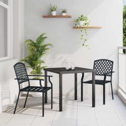 Ensemble de salle &agrave; manger pour jardin 3 pcs Anthracite
