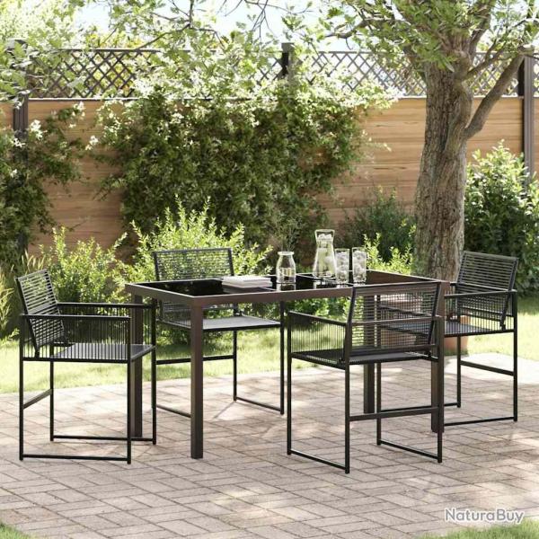Ensemble de salle � manger pour jardin 5 pcs Noir