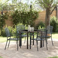 Ensemble de salle &agrave; manger pour jardin 5 pcs Anthracite