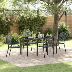 Ensemble de salle &agrave; manger pour jardin 5 pcs Anthracite