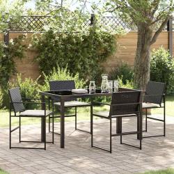 Ensemble de salle &agrave; manger pour jardin 5 pcs Noir