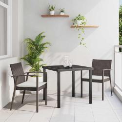 Ensemble de salle &agrave; manger pour jardin 3 pcs Marron et Noir