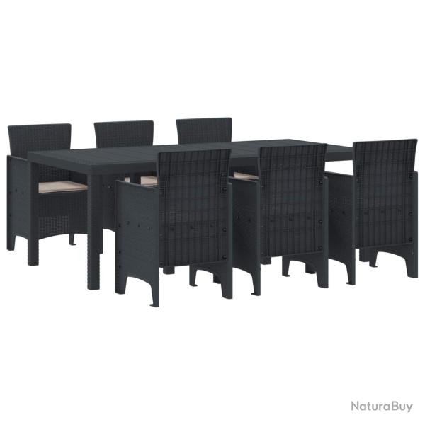Ensemble de salle � manger pour jardin 7 pcs Anthracite
