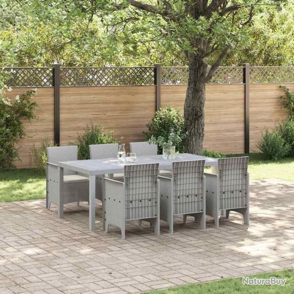 Ensemble de salle � manger pour jardin 7 pcs Gris clair