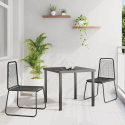 Ensemble de salle &agrave; manger pour jardin 3 pcs Noir