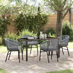Ensemble de salle &agrave; manger pour jardin 5 pcs Anthracite