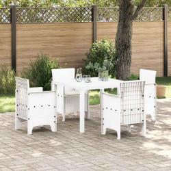 Ensemble de salle &agrave; manger pour jardin 5 pcs Blanc