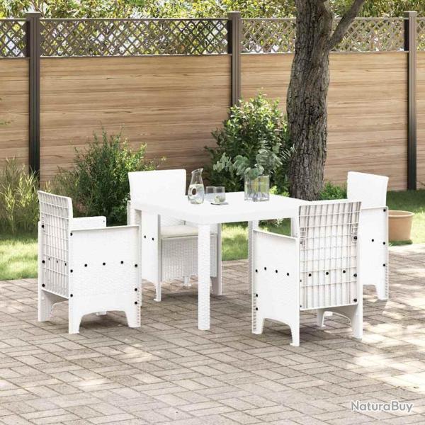 Ensemble de salle � manger pour jardin 5 pcs Blanc