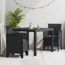 Ensemble de salle &agrave; manger pour jardin 3 pcs Anthracite