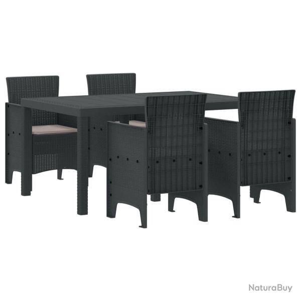 Ensemble de salle � manger pour jardin 5 pcs Anthracite