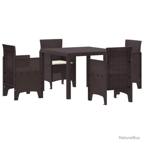 Ensemble de salle � manger pour jardin 5 pcs Marron