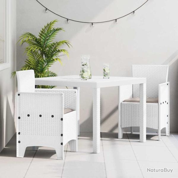 Ensemble de salle � manger pour jardin 3 pcs Blanc