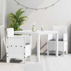 Ensemble de salle &agrave; manger pour jardin 3 pcs Blanc