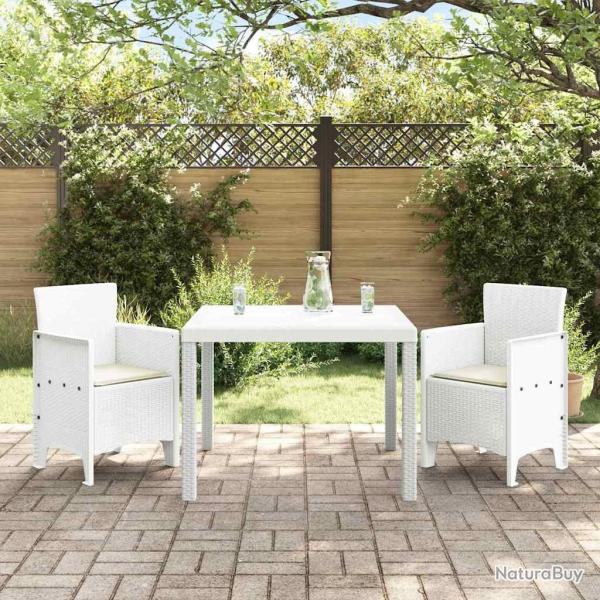 Ensemble de salle � manger pour jardin 3 pcs Blanc